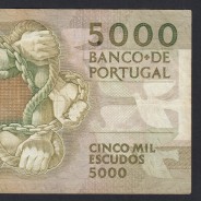5000 Escudos 1988 Antero de Quental, 28 Outubro 1988, ANL, Chapa: 2A, Banco de Portugal, World Paper Money Pick 184, (Circulada)