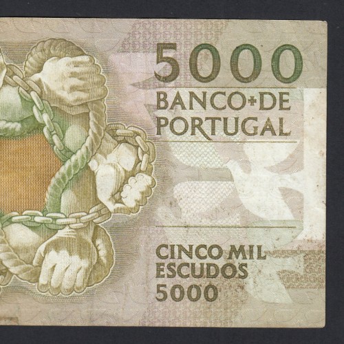 5000 Escudos 1989 Antero de Quental, 6 de Julho 1989, AZP, Chapa: 2A, Banco de Portugal, World Paper Money Pick 184, (Circulada)