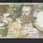 5000 Escudos 1989 Antero de Quental, 6 de Julho 1989, AZP, Chapa: 2A, Banco de Portugal, World Paper Money Pick 184, (Circulada)