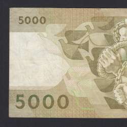 5000 Escudos 1989 Antero de Quental, 6-7-1989, AZN, Plate: 2A, Bank of Portugal, World Paper Money Pick 184, (Circulated)