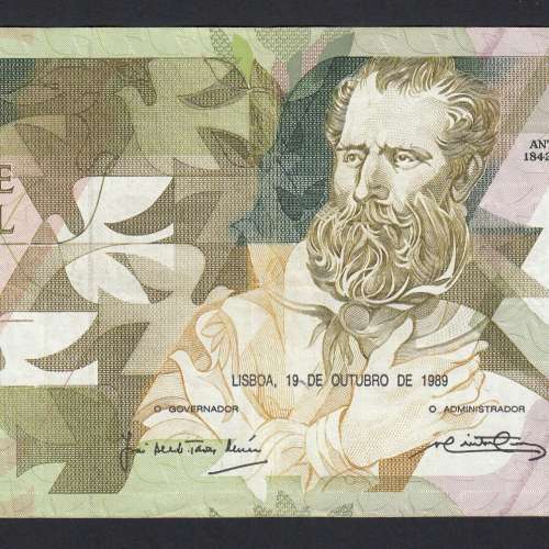 5000 Escudos 1989 Antero de Quental, 19 Outubro 1989, BGR, Chapa: 2A, Banco de Portugal, World Paper Money Pick 184, (Circulada)