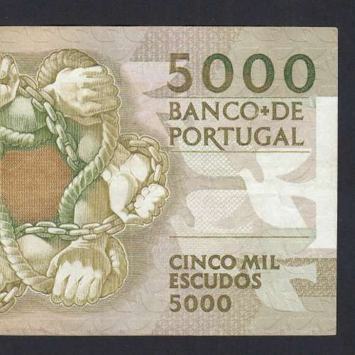 5000 Escudos 1989 Antero de Quental, 19 Outubro 1989, BGR, Chapa: 2A, Banco de Portugal, World Paper Money Pick 184, (Circulada)