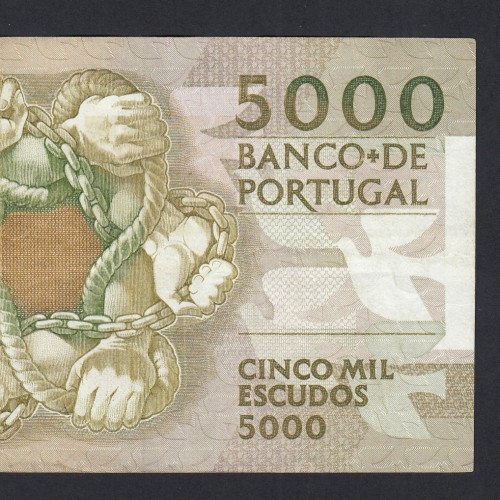 5000 Escudos 1989 Antero de Quental, 19 Outubro 1989, BGR, Chapa: 2A, Banco de Portugal, World Paper Money Pick 184, (Circulada)