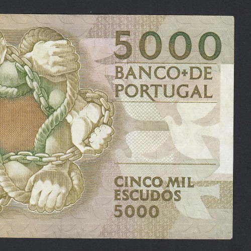 5000 Escudos 1989 Antero de Quental, 19 Outubro 1989, BVD, Chapa: 2A, Banco de Portugal, World Paper Money Pick 184, (Circulada)