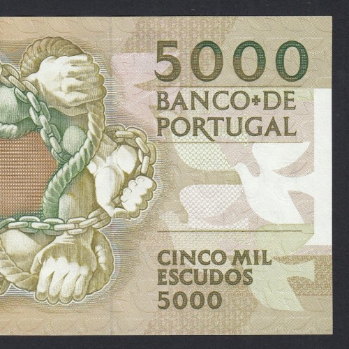 5000 Escudos 1991 Antero de Quental, 31 Outubro 1991, 20G, Chapa: 2A, Banco de Portugal, World Paper Money Pick 184, (Circulada)