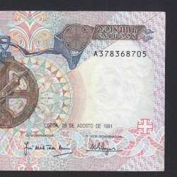 2000 Escudos 29 Agosto 1991 Bartolomeu Dias, 29/08/1991, A37, Chapa1, Banco de Portugal, World Paper Money Pick 186, (Circulada)