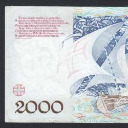 2000 Escudos 29 Agosto 1991 Bartolomeu Dias, 29/08/1991, A37, Chapa1, Banco de Portugal, World Paper Money Pick 186, (Circulada)