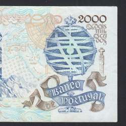 2000 Escudos 29 Agosto 1991 Bartolomeu Dias, 29/08/1991, A37, Chapa1, Banco de Portugal, World Paper Money Pick 186, (Circulada)