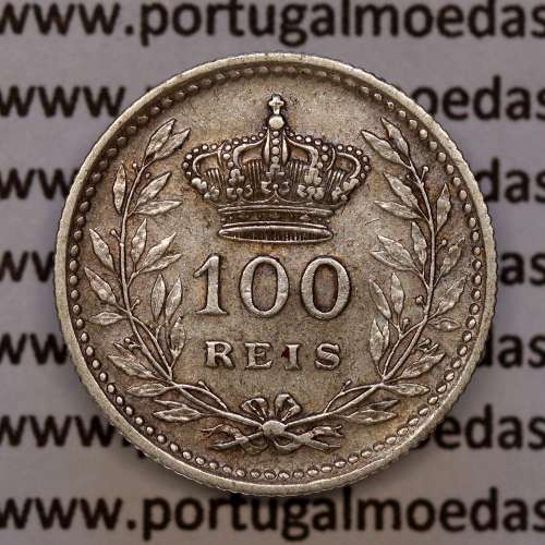 silver coin 100 réis 1910 of D. Manuel II, (VF), World Coins Portugal KM 548