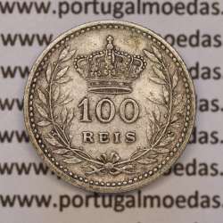 100 réis 1910 prata D. Manuel II, tostão prata 1910, (MBC), World Coins Portugal KM 548