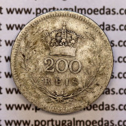 200 réis 1909 prata D. Manuel II, dois tostões prata 1909, (BC), World Coins Portugal KM 549