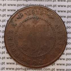 coin of 2 Macutas 1815 copper D. João Príncipe Regente, Angola, Recoined on 1 Macuta of D. José I, (VF), World Coins Angola KM47