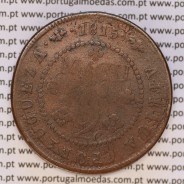2 Macutas 1815 cobre D. João Príncipe Regente, Angola, (Recunhada sobre 1 Macuta de D. José I), (MBC), World Coins Angola KM 47