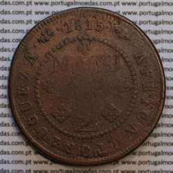 coin of 2 Macutas 1815 copper D. João Príncipe Regente, Angola, Recoined on 1 Macuta of D. José I, (VF), World Coins Angola KM47