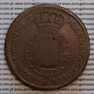 2 Macutas 1815 cobre D. João Príncipe Regente, Angola, (Recunhada sobre 1 Macuta de D. José I), (MBC), World Coins Angola KM 47