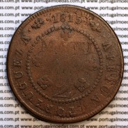 coin of 2 Macutas 1815 copper D. João Príncipe Regente, Angola, Recoined on 1 Macuta of D. José I, (VF), World Coins Angola KM47