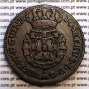 1/4 Macuta 1763 cobre D. José I, Angola, Cruz simples na Coroa, 71 Pérolas no circulo, "ET" unidos, World Coins Angola KM 10