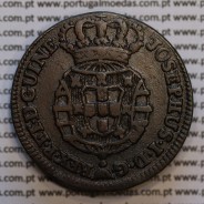 1/4 Macuta 1763 cobre D. José I, Angola, Cruz simples na Coroa, 71 Pérolas no circulo, "ET" unidos, World Coins Angola KM 10