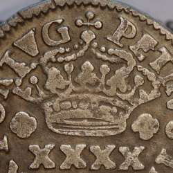 Silver Half Tostão D. Pedro II, Porto, Smooth Maple, Type 22 crown crown, inner with three lines, World Coins Portugal KM137