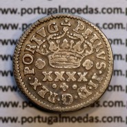 Silver Half Tostão D. Pedro II, Porto, Smooth Maple, Type 22 crown crown, inner with three lines, World Coins Portugal KM137