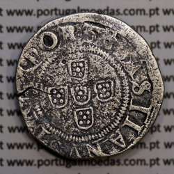 silver coin, Half Tostão of D. Sebastião I (1557 -1578), Legend:  •SEBASTIANVS•I•REX•POR / •IN•HOC•SIGNO•VINCES