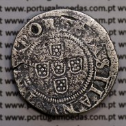 silver coin, Half Tostão of D. Sebastião I (1557 -1578), Legend:  •SEBASTIANVS•I•REX•POR / •IN•HOC•SIGNO•VINCES