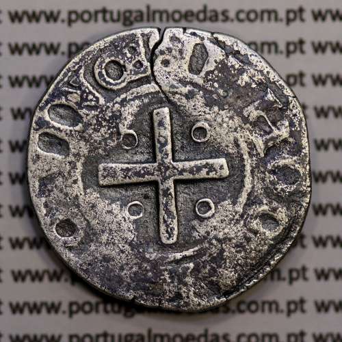 Meio Tostão prata, D. Sebastião I (1557 -1578), Legenda:  •SEBASTIANVS•I•REX•POR / •IN•HOC•SIGNO•VINCES