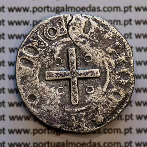 Meio Tostão prata, D. Sebastião I (1557 -1578), Legenda:  •SEBASTIANVS•I•REX•POR / •IN•HOC•SIGNO•VINCES