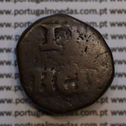 coin Portuguese India, 12 Reis copper D. João VI (1816-1826), Armillary Sphere big, (F), World Coins India Portuguese KM 231