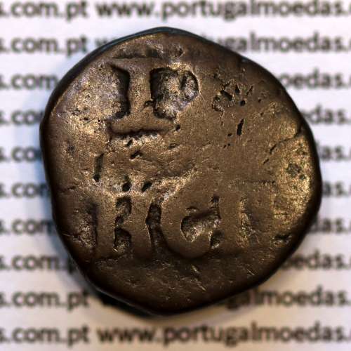 coin Portuguese India, 12 Reis copper D. João VI (1816-1826), Armillary Sphere big, (F), World Coins India Portuguese KM 231