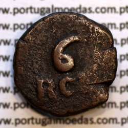 coin Portuguese India, 6 Reis copper D. João VI (1816-1826), Armillary Sphere big, (F), World Coins India Portuguese KM 226