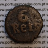 Índia, 6 Reis cobre D. João Príncipe Regente (1799-1816), India Portuguesa, (MBC), World Coins India Portuguese KM 211