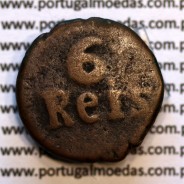 Índia, 6 Reis cobre D. João Príncipe Regente (1799-1816), India Portuguesa, (MBC), World Coins India Portuguese KM 211