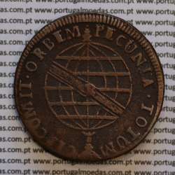 40 Réis copper 1816 D. João Prince Regent (Brazil), "B" Bahia, Crown without peduncles, circle 58 Pearls, World Coins KM 234.
