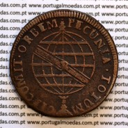 40 Réis copper 1816 D. João Prince Regent (Brazil), "B" Bahia, Crown without peduncles, circle 58 Pearls, World Coins KM 234.
