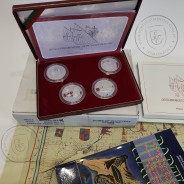 VII Série dos descobrimentos em Prata PROOF, 4x moedas 200$00 1996 Prata 925%, "Navegando no Mar da China", World Coins KM PS29