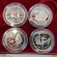 VII Série dos descobrimentos em Prata PROOF, 4x moedas 200$00 1996 Prata 925%, "Navegando no Mar da China", World Coins KM PS29