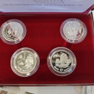 4 silver coins of 200 escudos 1996 Portugal, China, Macau, Taiwan, Siam, VII Series Portugueses Discoveries, World Coins KM PS29