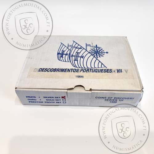VII Série dos descobrimentos em Prata PROOF, 4x moedas 200$00 1996 Prata 925%, "Navegando no Mar da China", World Coins KM PS29