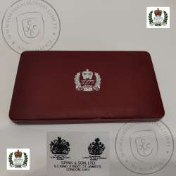 Rare Set 8 Proof Silver Coins 1977, 1st Queen Elizabeth II Jubilee, 8 different British Isles, Spink & Son Certified Case, Ltd,