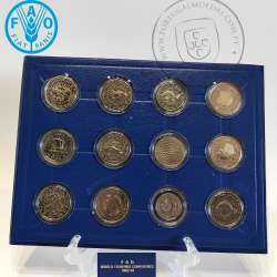 Coleção 12 moedas mundiais da CONFERÊNCIA MUNDIAL DE PESCAS F.A.O. 1983/1984 em estojo próprio, Rara Edição Limitada
