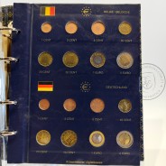 Coleção com 12 séries das primeiras moedas de Euro dos primeiros 12 Países da zona euro,(FDC/UNC) , arquivadas em folhas e álbum