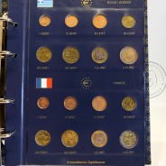 Coleção com 12 séries das primeiras moedas de Euro dos primeiros 12 Países da zona euro,(FDC/UNC) , arquivadas em folhas e álbum