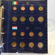 Coleção com 12 séries das primeiras moedas de Euro dos primeiros 12 Países da zona euro,(FDC/UNC) , arquivadas em folhas e álbum