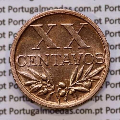 XX centavos 1943 Bronze, 20 centavos 1943 Republica Portuguesa, (Soberba), World Coins Portugal KM 584