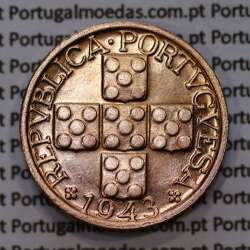 XX centavos 1943 Bronze, 20 centavos 1943 Republica Portuguesa, (Soberba), World Coins Portugal KM 584
