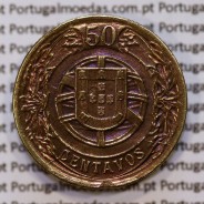 Portugal coin of, 50 Centavos 1924 Aluminium-bronze of Portuguese Repubic, (VF), World Coins Portugal KM 575