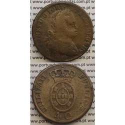 MOEDA PATACO (40 RÉIS) BRONZE 1813 (BC+) LEGENDA SEPARADA
