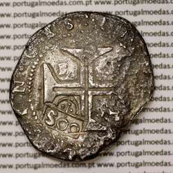 500 Réis coutermarked of D. Afonso VI, at silver coin Cruzado Évora of D. João IV, stamp "S00", World Coins Portugal KM 437.2