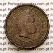 5 réis 1890 bronze D. Carlos I, (BC), World Coins Portugal KM 530